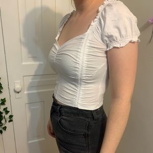 Garage White Crop Top